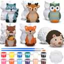 Gemscream 6 Sets Safari Animal Ceramic Painting Kit DIY Figurines,Woodland, 3.94 Inches