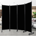 Room Divider Portable 88'' Partition Room Dividers and Folding Privacy Screens 4 Panel Wall Divider for Room Separation, Freestanding Fabric Room Divider Panel with Wheels for Home Office Hospital