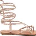 SANDALUP Women Braided Tie up Sandals 8,5
