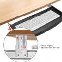22"Wx11"D Under Desk Keyboard Tray Slide Out, Pull Out Keyboard Tray for Desk, Keyboard Holder Under Desk,Sturdy Keyboard Shelf Under Desk, Black Keyboard Drawer Desk Extender