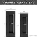 Recessed Finger Flush Pulls with Edge Pull -Sliding Closet Door Handles Hardware Suitable for Pocket Door,Closet Door,Sliding Doors, Barn Door Handle (Black, 4.72Inch)