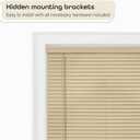 Cordless Room Darkening Mini Blind - 34 Inch Width, 64 Inch Length, 1" Slat Size - Latte - Cordless GII Deluxe Sundown Horizontal Windows Blinds for Interior by Achim Home Decor