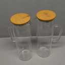 2 Pcs 52oz Glass Pitcher with Lid, Heat Resistant Borosilicate Glass Jug Glass Water Pitcher, Beverage Pitchers with Handles for Iced Tea, Milk, Coffee, Juice