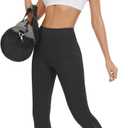 AFITNE Womens High Waist Mesh Yoga Leggings with Side Pockets, Tummy Control Workout Squat-Proof Yoga Pants (Black)