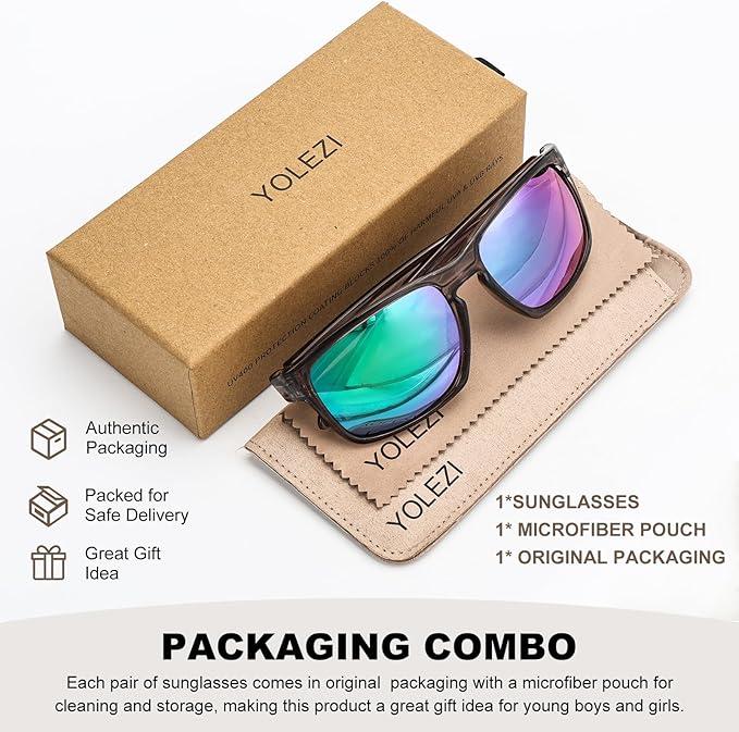 Polarized Sunglasses with UV400 Protection， Classic Retro Style for Men and Women Cycling Driving Fishing