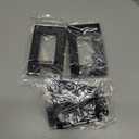 VCELINK 2 Gang Brush Wall Plate (Black, 2 Pack), Cable Pass Through Wire Hider for Cable Management, Compatible with Ethernet Cables, HDMI Cables & Home Theater Systems (Black, with Bracket)