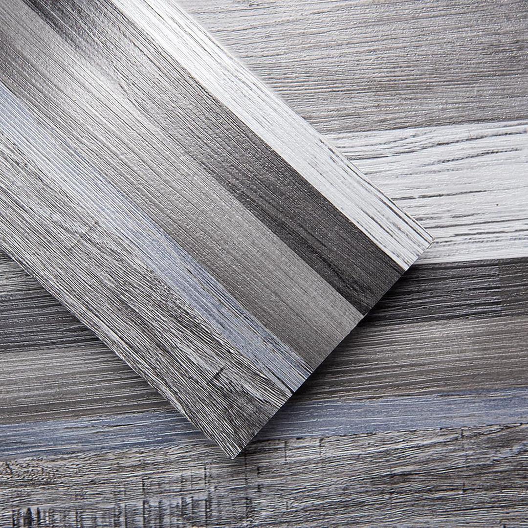 Art3d 36-Pack 54 Sq.ft Peel and Stick Floor Tiles Vinyl Plank Flooring Wood Look, Adhesive and Waterproof Tile Sticker for Bedroom, Living Room, Kitchen, RV in Grey, 36 x 6 x 0.1 inches