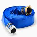 2" x 100 ft Discharge Hose for Swimming Pools, Heavy Duty PVC Lay Flat Water Backwash Hose,Durable Pool Drain Hose with Aluminum Pin Lug Fittings for Water Pump And Filters