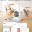 MeoWant Self-Cleaning Cat Litter Box, 75L Extra Large Open Automatic Cat Litter Box for Multi Cats, Integrated Safety Protection/APP Control/Odor Removal Smart Box with Mat & Liner