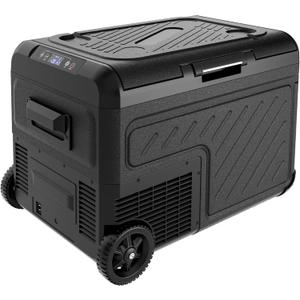 EUHOMY 12 Volt Refrigerator, 39QT Dual Zone Car Refrigerator, Electric Cooler 12/24V DC & 100-240V AC, Car Fridge -4~68, Portable Freezer with Wheels for Camping, Truck, Travel