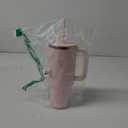 Hydro Flask Travel Tumbler with Handle, Lid and Straw - Insulated Stainless Steel in 40 Oz Tonal Trillium Pink