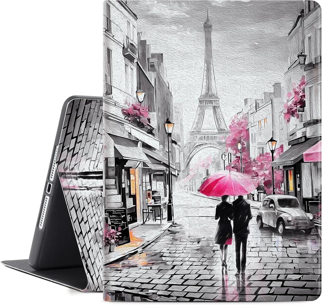 Lokigo for iPad 9.7 Inch iPad 6th 5th Generation Cases, iPad Air 2, iPad Air Case, Gray Pink Smart Cover for iPad 9.7 2018 2017 Model iPad Air 2 Air 1 -Lovers in Paris