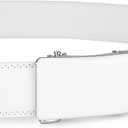KUULIMEE Men's Belt, Ratchet Dress Casual Belt with Adjustable Automatic Buckle Trim to Fit-WHITE-51-110