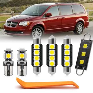 nsautolighting 11pcs Interior LED Lights Bulb Kit for Dodge Grand Caravan 2008 2009 2010 2011 2012 2013 2014 2015 2016 2017 2018 2019 Map Dome Door Trunk Lights Interior Bulbs Package + Install Tool