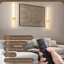EDISHINE Plug in Wall Sconces, Stepless 2700K-6000K Dimmable Wall Sconce Set of Two, 39.4" Touch LED Wall Light with Remote, 350 Rotation Night Light with Timer for Living Room Bedroom Hallway