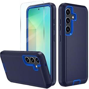 Muitq for Samsung Galaxy A36Case, A36 Heavy Duty case, [Belt Clip Holster] [Glass Screen Protector] [Military Grade Protective ] [Shockproof] [Dropproof] [DustProof] (Dark Blue)