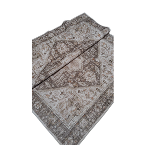 Area Rug for Living Room, Washable Vintage Neutral Soft Non Slip Thin Large Floor Carpet for Bedroom Kitchen Dining Room Home Office Farmhouse Indoor - Brown, Size 59"x 82" Inch