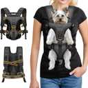 YUDODO Front Pet Carrier Backpack for Small Dogs and Cats, Secure and Breathable Mesh, Ergonomic Support, Adjustable for Walking, Hiking, or Travel (Black M)