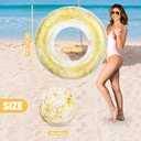12 Pack Inflatable Pool Floats Set Include Swim Rings and Inflatable Beach Balls for Summer Party, 31 Inch & 16 Inch