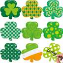 WorldBazaar St. Patrick's Day Shamrock Cutouts 45 Pcs Green Clover Cutouts 4" Irish Lucky Bulletin Board Decorations St Patrick Day Arts Crafts