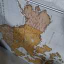 Canvas World Map with Cork Pin Board - English Lettering - Decorative Wall Decoration for All Rooms - Canvas Pictures with World Map Motif (90x60 cm, Pattern 14)