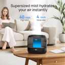 Dreo Smart Humidifiers for Bedroom, Top Fill 4L Supersized Humidifier Large Room with 28 dB, 36H Runtime, Touch/APP/Voice Control, Nightlight, Cool Mist Humidifiers for Baby, Plants, Indoor, Black
