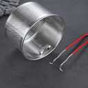 Pasta Strainer Set of 2, Stainless Steel Noodle strainer with Removable Handle Metal Pasta Strainer Basket Deep Fryer Basket, Kitchen Colander for Washing Draining Deep-frying Boiling Steaming