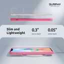 SURPHY Design for iPhone 11 Pro Max Case with Camera Protection, Straight Edge Design Liquid Silicone Slim Case, Pink
