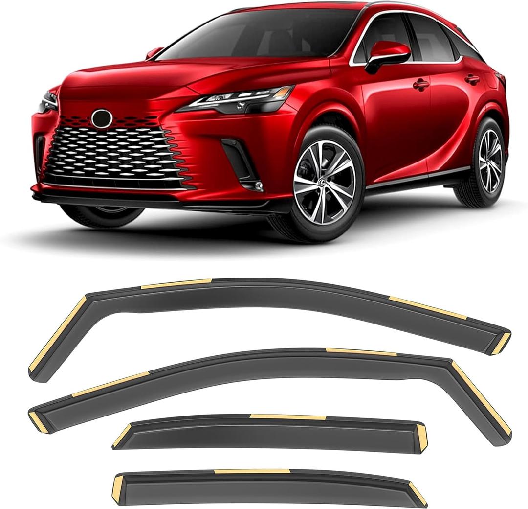 Shatterproof in-Channel Window Rain Guards for 2023-2025 Lexus RX350 RX350h RX450h+ RX500h, Extra Durable Window Deflectors, Vent Window Visors for Cars, Vent Deflector, 4pcs