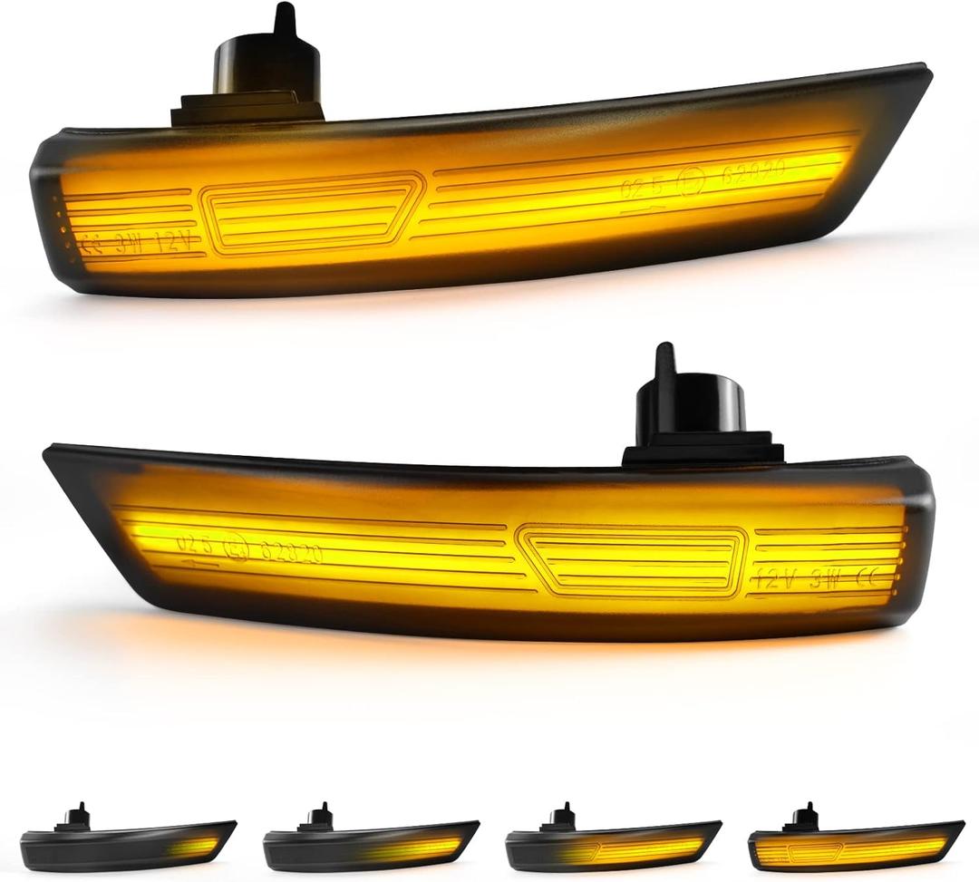 LED Side Mirror Turn Signal Light - Amber Sequential Blinker, Compatible with Ford Focus 2008-2016,5X Brighter, Plug and Play, IP68 Waterproof LED Side Mirror Turn Signal Light - Amber Sequential Blinker, Compatible with Ford Focus 2008-2016,5X Brighter, Plug and Play, IP68 Waterproof