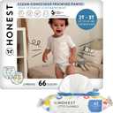 The Honest Company Potty Training Bundle | Plant Based, Fragrance Free Toddler Flushable Wipes (42 Count) + Size 2T/3T Training Pants (66 Count) (up to 34 lbs) | Let's Color + See Me Rollin'