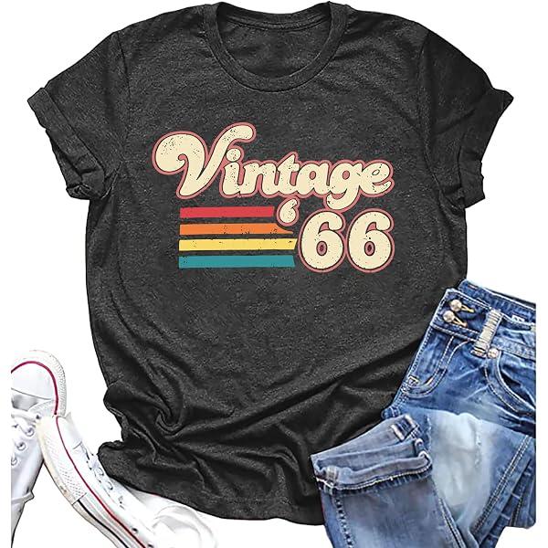 1966 Vintage Birthday T-shirt, Retro 60th Birthday Gift (Heather Dark Grey, XL)