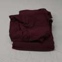 NEXHOME PRO Duvet Cover Set King Size Linen Look Textured Organic Natural 100% Washed Cotton Duvet Cover Burgundy Dark Red 3 Pieces Bedding Set with Zipper, Breathable, Soft (No Comforter) (King (104"x90"))