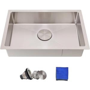 23x15 RV Kitchen Sink, Delironexu 23 Inch Drop In or Undermount RV Kitchen Sink, 18 Gauge 304 Stainless Steel Single Bowl Kitchen Sink, Dual Mount Small Kitchen Sink with Accessories