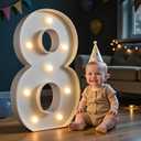 imprsv Marquee Numbers, 3FT Light Up Numebr for 8th Birthday Party Decorations, Mosaic Number for Balloons, Large Cardboard Signs, Eight Balloon Frame, Birthday Party Blocks