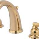 Kingston Brass KB982FL Royale Widespread Lavatory Faucet with Brass Pop-Up, Polished Brass,8-Inch Adjustable Center