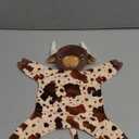 Longhorn Baby Security Blanket Lovey Baby Shower Cow Spotted Cowhide Print Stuffed Cow Snuggler First Birthday Unisex Baby Plush Sleeping Plushie Items Nursery Newborn Gift