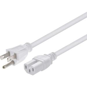 Monoprice Heavy Duty Power Cord - NEMA 5-15P to IEC 60320 C15, 14AWG, 15A/1875W, 125V, SJT, 8ft, White