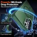 MOZOTER for Samsung Galaxy S25 Ultra Case with Magnetic,[Compatible with MagSafe][12Ft Military Dropproof][2*Screen Protector] Translucent Anti-Slip Back Slim Shockproof Case for S25 Ultra-Green