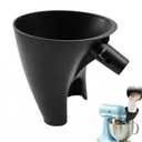 Flour Funnel for Kitchen Mixer,Stand Mixer Attachment, Fits Tilt-Head 4.55 Qt (KSM150),Mess-Free Flour Funnel for Kitchen Mixer,Anti-Spill Easy-Pour Plastic Powder Funnel(Black)