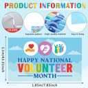 Tudomro 63 Pcs Volunteer Appreciation Party Decorations, Thank You Volunteers Banners Balloons Set, Happy National Volunteer Month Backdrop, Balloons Holiday Festival Celebrating Party Decor Supplies