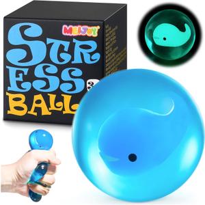 Stress Balls for Kids Adults - Squishy Fidget Toys Sensory Toys for Kids with Autism Glow in The Dark Squeeze Balls for Hand Therapy Squish Ball for Anxiety Stress Relief Easter Basket Stuffers