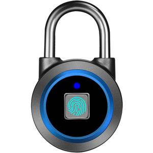 Fingerprint Padlock, Bluetooth Lock, Mobile APP, MEGAFEIS Smart Padlock with Keyless Biometric, Water Resistant, Suitable for Gym, Sports, Bike, School, Fence and Storage(Blue)