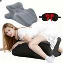 Ergonomic 27 Memory Foam Wedge Pillow for Back & Neck Support, Bed Rest Reading Cushion for Sitting, Watching TV, Posture & Pain Relief (Grey)