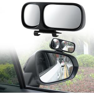 LivTee Blind Spot Mirror, Double Adjustable Mounted Blindspot Mirror HD Glass Wide Angle View, Side Rearview Mirror Universal, Right