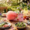 Gueevin Luau Pig Party Decorations Tissue Centerpieces, 13 Inch Pink Piggy Pig Farm Animals Table Toppers for Birthday Hawaiian Luau Party Supplies