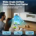 Portable Evaporative Air Cooler, Quiet Windowless Swamp Cooler with 4 Ice Packs, 2 Gallon Water Tank, Remote Control, 4 Modes & 3 Speeds, Oscillating Cooling Fan for Bedroom, Living Room and Office