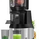 Masticating Juicer, 6.2" Slow Cold Press Juicer with Extra-Large Feeding Chute, Pure Juicer Machines for whole Vegetables & Fruits, Easy to Clean with Brush