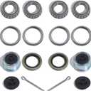 iBroPrat 2 Sets 2000-2200 LB Boat Trailer Axle Bearing Kits, L44649 / L44610 Bearing Kits, 12192TB Grease Seals, 1.98" Dust Covers and Rubber Plugs, Cotter Pins for 1-1/16 Inch Axles Trailer Wheel Hub