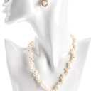 SOUJOY Jewelry Mannequin Display, Resin Display Stand Bust, Boutique Earring Holder Organizer for Show Jewelry, Necklace, Earrings, Rings, White